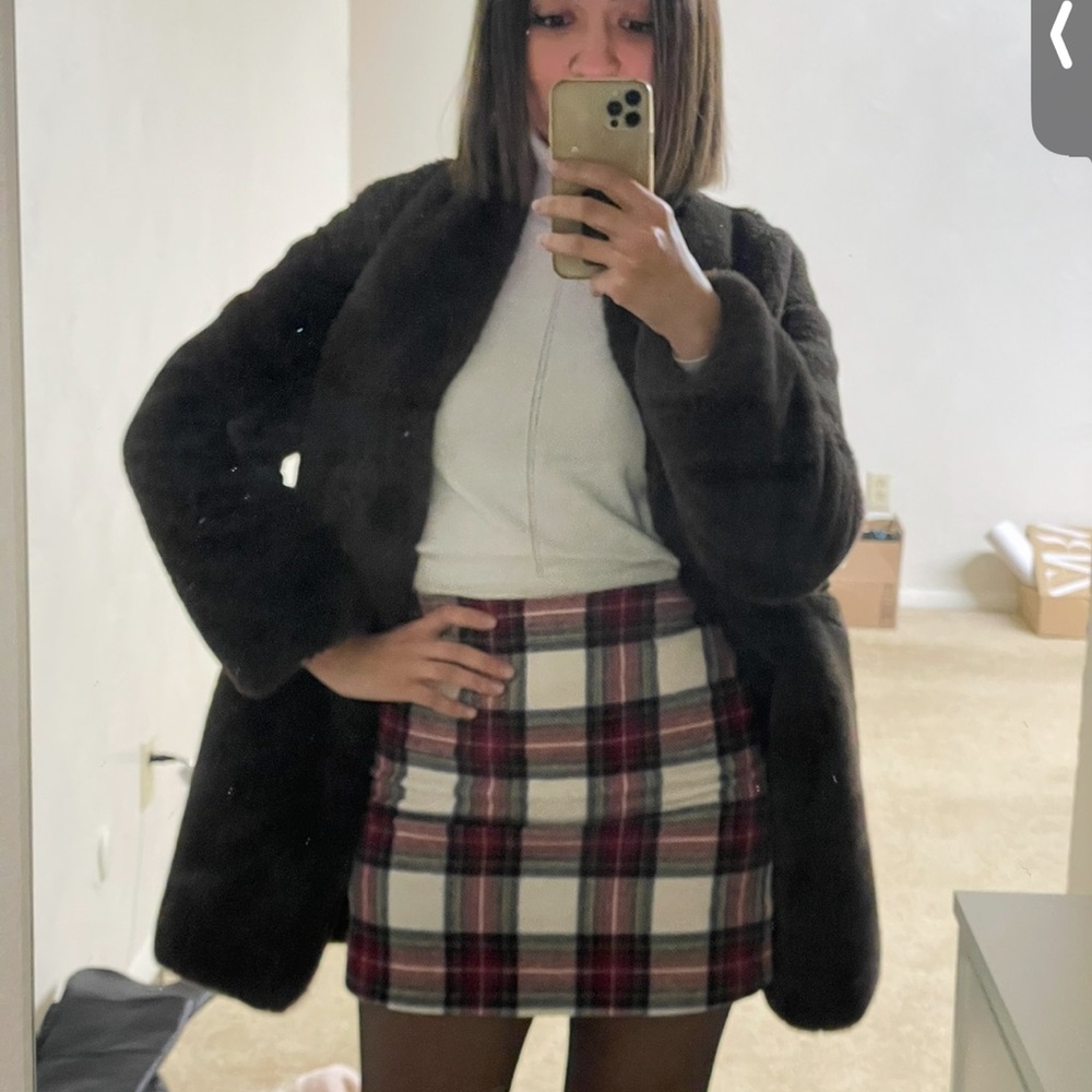Abercrombie & Fitch Plaid Skirt - Red and White